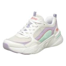 Plus会员：Skechers 斯凯奇 厚底老爹运动鞋 117042 WLVM白色/薰衣草色/薄荷绿