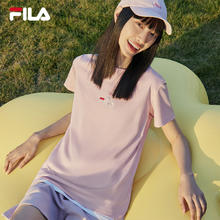 FILA 斐乐 官方女子针织短袖衫2024春夏百搭休闲纯棉兔子刺绣T恤