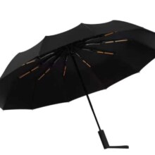 plus会员，添晴全自动黑胶雨伞 72骨黑色