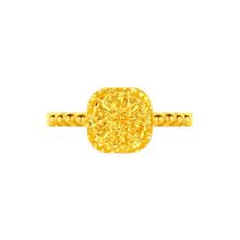CHOW TAI FOOK 周大福 时尚精致足金黄金小方糖戒指计价F233239
