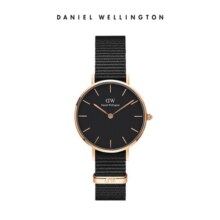 丹尼尔惠灵顿（DanielWellington） dw手表欧美石英表男女学生腕表 生日礼物送礼送女友 黑色织纹带女表28MM