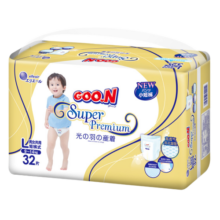 大王（GOO.N） 【新包装】光羽 拉拉裤婴儿短裤吸水透气成长裤轻薄成长裤学步裤 小短裤L32片（ 9-14Kg）