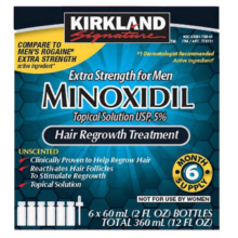 PLUS会员、京东百亿补贴：KIRKLAND Signature 科克兰 生头发液含5% Minoxidil地尔进口 柯克兰滴剂6瓶60ml/盒装