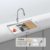 KOHLER 科勒 厨房手工晶钻水槽多功能台下5540大单槽+21366抽拉龙头