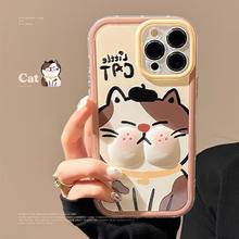 LZQLY胖胖猫iPhone14适用15苹果13promax手机壳12美拉德11立体卡通XR软 透明 画家胖猫 15promax