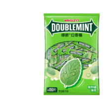 plus会员，需首购，绿箭(DOUBLEMINT)口香糖 原味薄荷味约100片/袋 零食糖果 口气清新糖