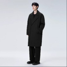 PEACEBIRD 太平鸟 男装鹅绒中长款青年宽松长袖开衫男式羽绒服
