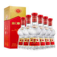 PLUS会员：剑南春 水晶剑 52度 浓香型白酒 52度 500mL 4瓶 赠送K6小酒2瓶