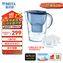 BRITA 碧然德 过滤净水器 家用滤水壶 净水壶 Marella 海洋系列（蓝）+多效滤芯6枚（含组套）（1壶7芯）