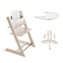 Stokke TrippTrapp宝宝餐椅多功能儿童椅子家用餐桌椅婴儿餐椅成长座椅 【TT五件套】-浅木色
