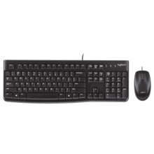 罗技（Logitech）MK120 企业级有线键盘鼠标套装 办公键鼠套装 电脑键盘 USB即插即用 黑色