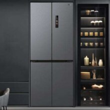 618预售：Midea 美的 60cm无缝全嵌457白色十字门双开家用智能电冰箱  MR-457WUSPZE灰