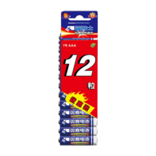 双鹿 7号碳性电池12粒 适用于电子秤/玩具/遥控器/鼠标键盘/手电筒/收音机 持久稳定 R03/AAA 12粒