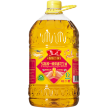 鲁花 食用油 5S物理压榨一级 香飘万家浓香花生油 5L