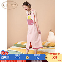 GUKOO 果壳 睡衣女夏季海绵宝宝系列粉色无袖舒适连体睡衣 38.6r