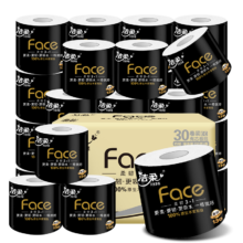 PLUS会员：洁柔 黑Face 卷纸 4层140g 27卷整箱*5件