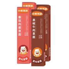 PLUS会员:小熊驾到 速食意大利面  番茄肉酱215g*4盒+黑椒牛肉215g*2盒