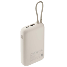 PLUS会员：Xiaomi 小米自带线充电宝10000mAh 口袋版 浅咖色