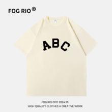 FOG RIO OG RIO原创设计dx新款2024潮牌纯棉重磅情侣短袖T恤男女纯棉t