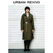 URBAN REVIVO UR秋冬季女时尚休闲工装风酷飒风衣领棉服外套UWV130096