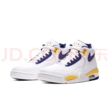 20点、店铺会员：耐克（NIKE）官方FLIGHT LEGACY男运动鞋夏季轻便缓震部分皮面BQ4212 102白色/摄政紫/大学金 43
