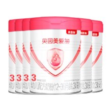贝因美爱加婴幼儿牛奶粉3段350g*6罐含益生元乳铁蛋白组套装