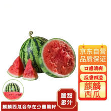 京生果觅 麒麟瓜8424新鲜西瓜 冰西瓜皮薄多汁 2个装（单果6斤左右）