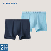 SCHIESSER 舒雅 吸湿速干透气凉感运动男士内裤2条装E5/22040T 宝蓝+浅天蓝 XL
