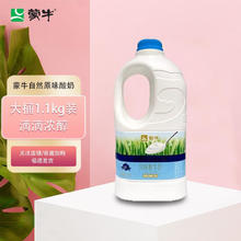 MENGNIU 蒙牛 风味酸牛奶大桶装 1.1kg水果捞酸奶 自然原味浓醇奶香 早餐奶 原味1桶纸箱+冰袋