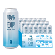 雪花啤酒（Snowbeer）纯酿白啤  500ml*18听 全面升级大包装