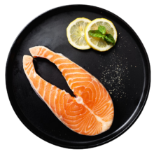 plus：海大厨 冷冻三文鱼排400g（2-3片）智利太平洋银鲑 生鲜鱼类