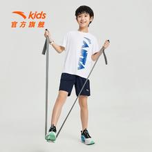 ANTA 安踏 速跑套安踏儿童男童套装夏季2024速干透气T恤短裤运动两件套休闲
