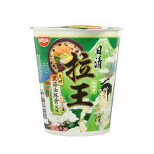 NISSIN 日清食品 日清 方便面 拉王 九州黑蒜油豚骨风味80g*12杯整箱装节日礼盒礼品