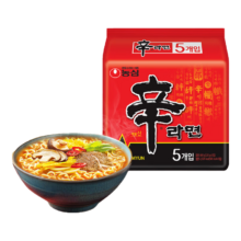 plus会员：农心 韩国进口 辛拉面 方便面五连包120g*5*2件