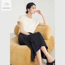 DUIBAI 对白 杜鹃同款 扭结设计女式短袖T恤