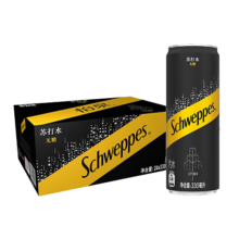 plus会员：可口可乐（Coca-Cola）怡泉Schweppes无糖零卡/含糖苏打水汽水饮料整箱装 调酒 原味330ml*24罐*2件
