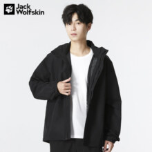 Jack Wolfskin狼爪冲锋衣男上衣春夏新品户外保暖运动外套防风防水透汽宽松夹克 6000/黑色/建议拍大一码 L 180/100A