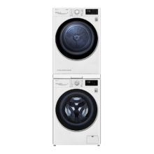 LG 洗烘套装10.5kg变频直驱洗+10kg进口变频热泵烘干 干衣机FLX10N4W+RH10V3AV6W