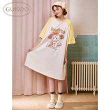京东百亿补贴、PLUS会员：GUKOO 果壳 圆领卡通短袖睡裙