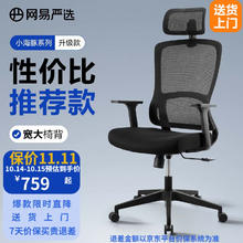 YANXUAN 网易严选 小海豚人体工学椅转椅 办公椅电脑椅电竞椅居家椅子 黑框+头枕+三档后仰（升级款）