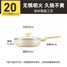 炊大皇 不粘煎锅不脏锅平底锅 加深聚油煎锅牛排锅天然气煤气通用20cm