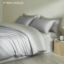 MIDO HOUSE 铭都家居 都60支新疆长绒棉四件套  薄暮灰1.5m床 薄暮灰配幻影灰