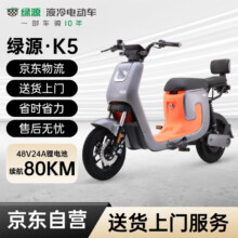 京东百亿补贴:绿源电动车48V24A锂电池新国标电动自行车 液冷电机 K5 灰