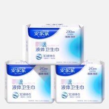 PLUS会员:安尔乐 瞬吸液体 日夜用组套 极薄无感姨妈巾（245mm*20片+290mm*8片）*2件+赠心相印 抽纸3层*90抽*10包