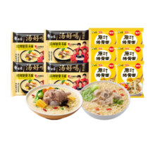 plus会员:白象 方便面 汤好喝猪骨4袋+精炖原汁猪骨6袋