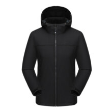 ALPINT MOUNTAIN软壳衣服秋冬情侣款加绒户外防风保暖夹克防寒外套防水登山服 【HIKING系列】男款黑色 M