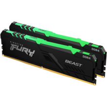 金士顿 (Kingston) FURY 16GB(8G×2)套装 DDR4 2666 台式机内存条 Beast野兽系列 RGB灯条 骇客神条