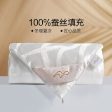 水星家纺100%蚕丝被空调被夏凉被子约2.1斤150*210cm白