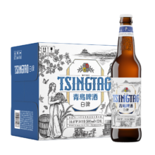 PLUS会员：TSINGTAO 青岛啤酒 全麦白啤 10度 500ml*12瓶 整箱装*2件+凑单+赠冷吃兔200g