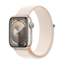 PLUS会员：Apple 苹果 Watch Series 9 智能手表 GPS款 41mm 星光色 回环式运动表带